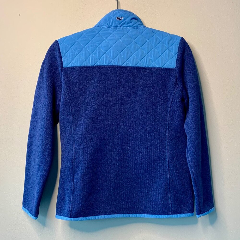 VINEYARD VINES Full Zip Fleece Jacket Girls 14 L Girl Blue Quilted Winter Large - Picture 3 of 10